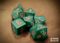 Polyhedral 7-Dice Set CHX25415 - Opaque Dusty Green/Copper